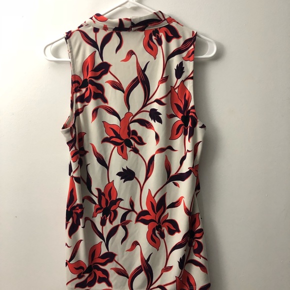 Ann Taylor orange leaf print top - Picture 2 of 5